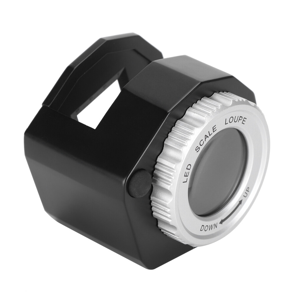 30X Metal Magnifying Glass LED UV Light Magnifier with Scale for Currency Detection JewelryBlack