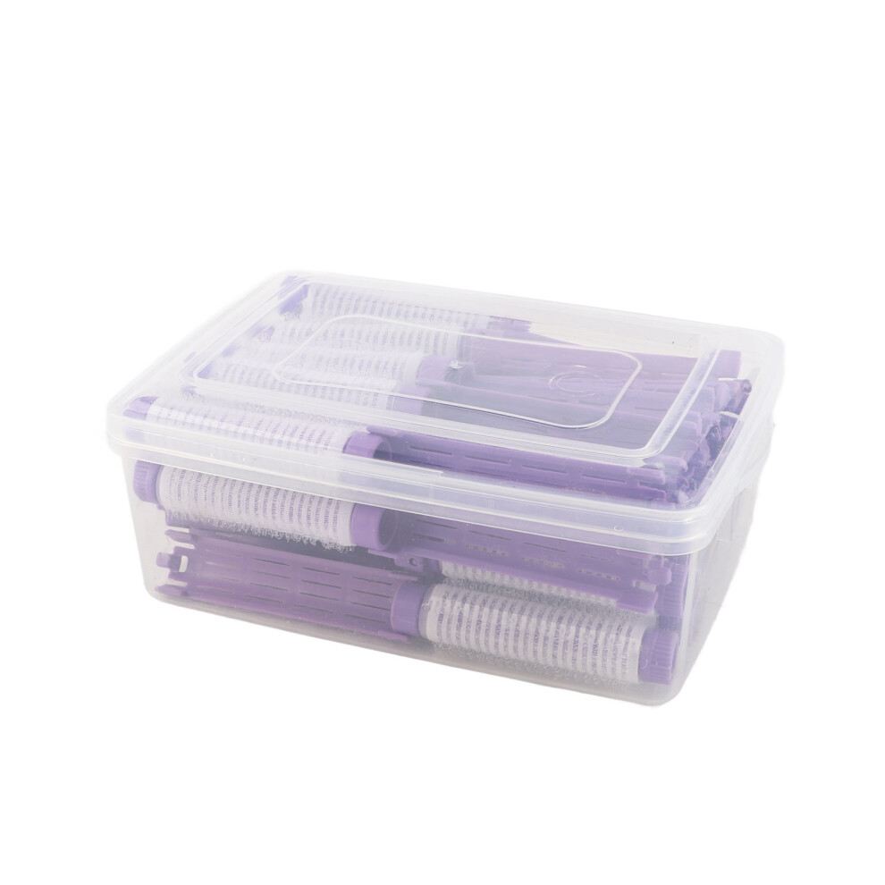 20pcs Hair Perm Rods Fluffy Perming Rod Hair Roller Curler Hairdressing Tool KitPurple