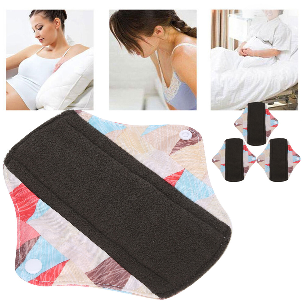 3pcs Cloth Sanitary Towels Washable Reusable Sanitary Towels Pads Menstrual Absorbent PadsN45