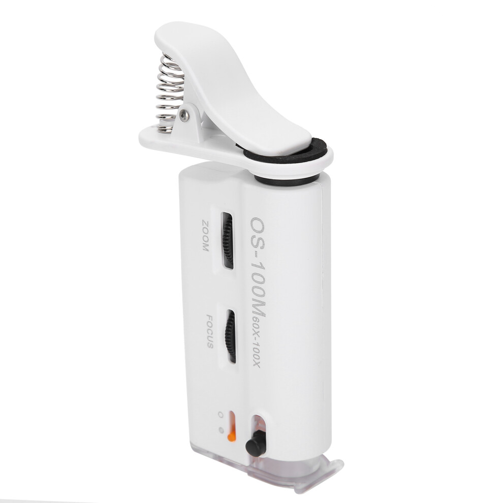 60Xâ100X Microscope Portable Clip Smartphone Microscope Magnifying Glass With Led Uv Light 8771323414745