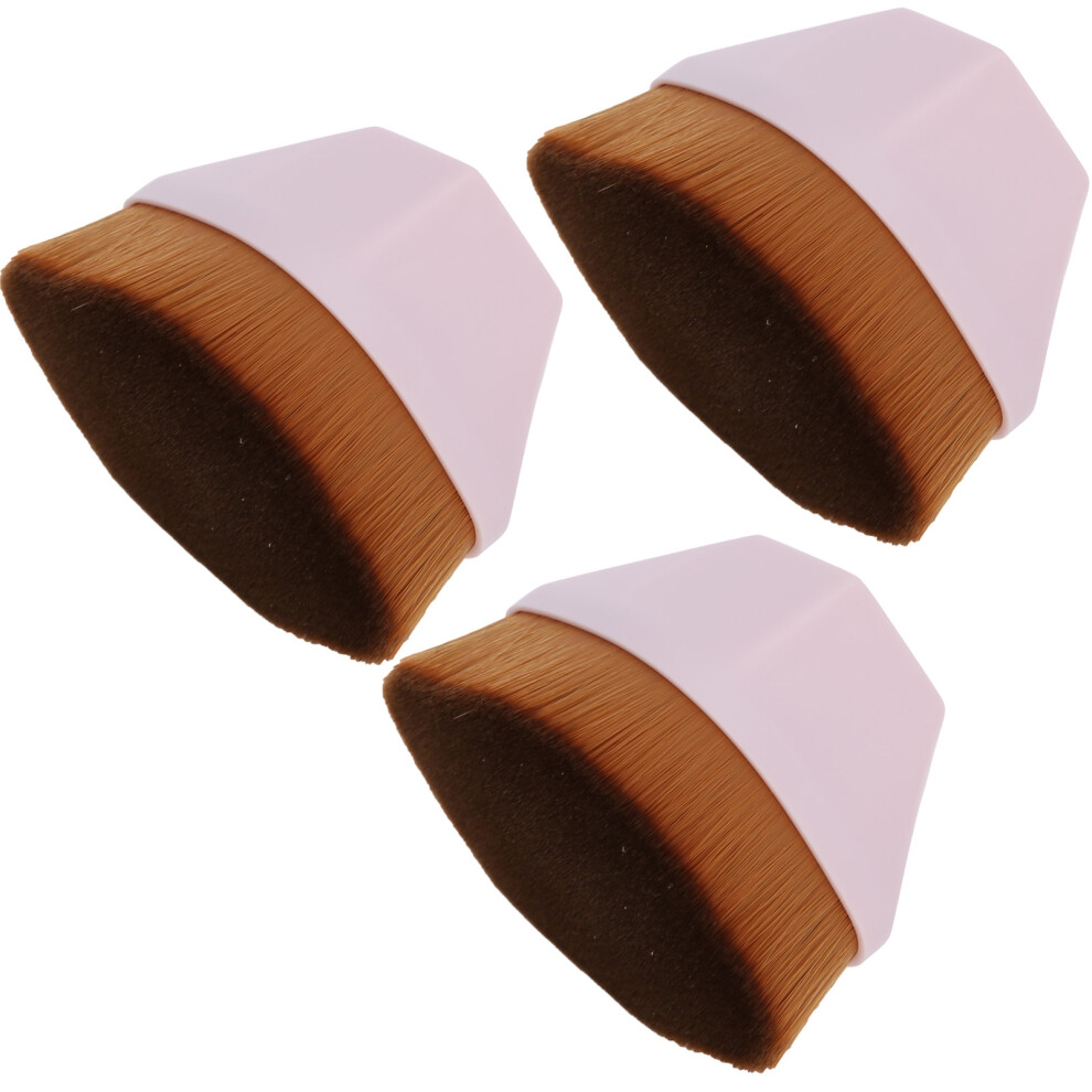 Black 3Pcs Makeup Liquid Foundation Brushes Cosmetic Flat Blush Brushes Cosmetic Brushespink