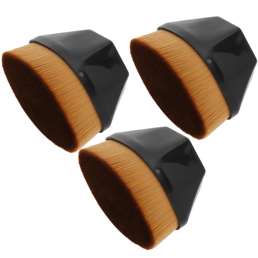 3pcs Makeup Liquid Foundation Brushes Cosmetic Flat Blush Brushes Cosmetic BrushesBlack