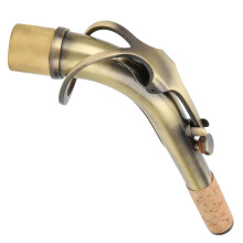 Alto-Saxophon-Heckrohr aus Messing, 2,45 cm, gebogen, antike Optik, Ersatzstück für Musikinstrumente