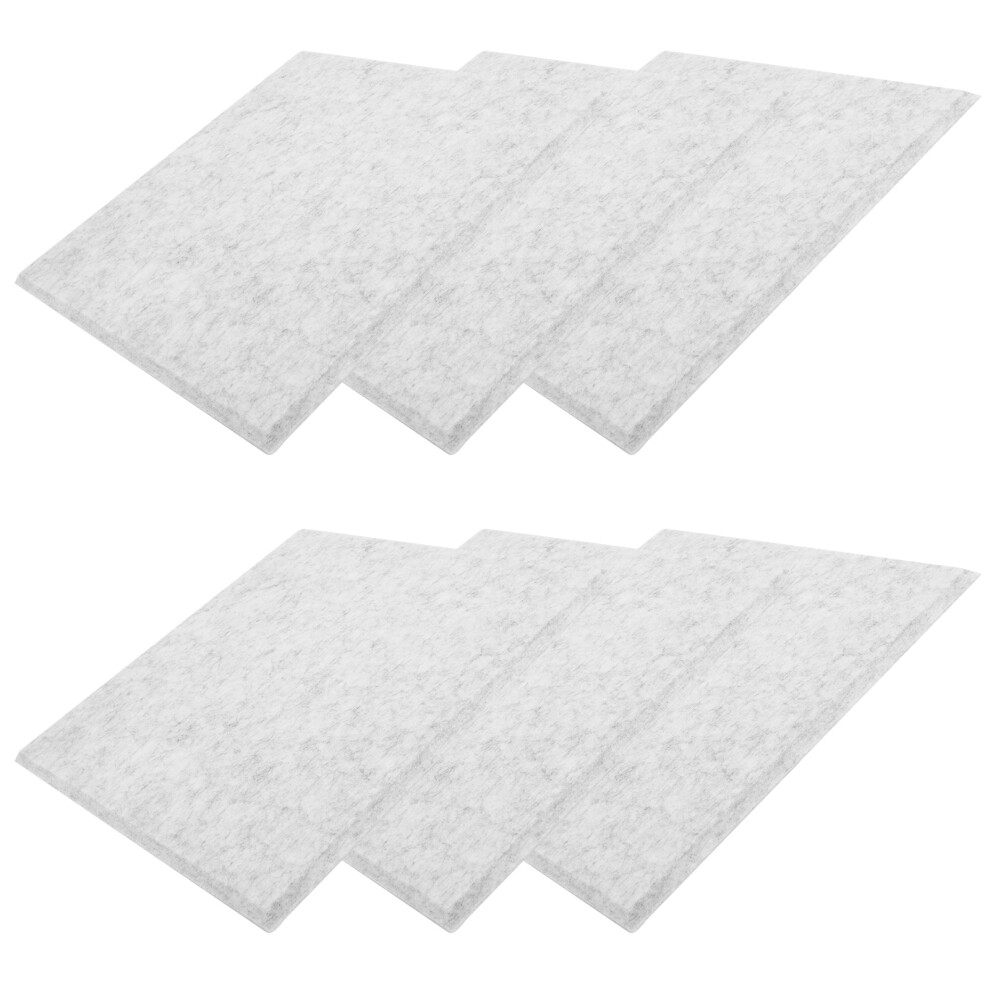 6Pcs Soundabsorbing Board Acoustic Polyester Fiber Soundproof Fireproof Silencer Panels(Silvery Gray ) 6941323415819