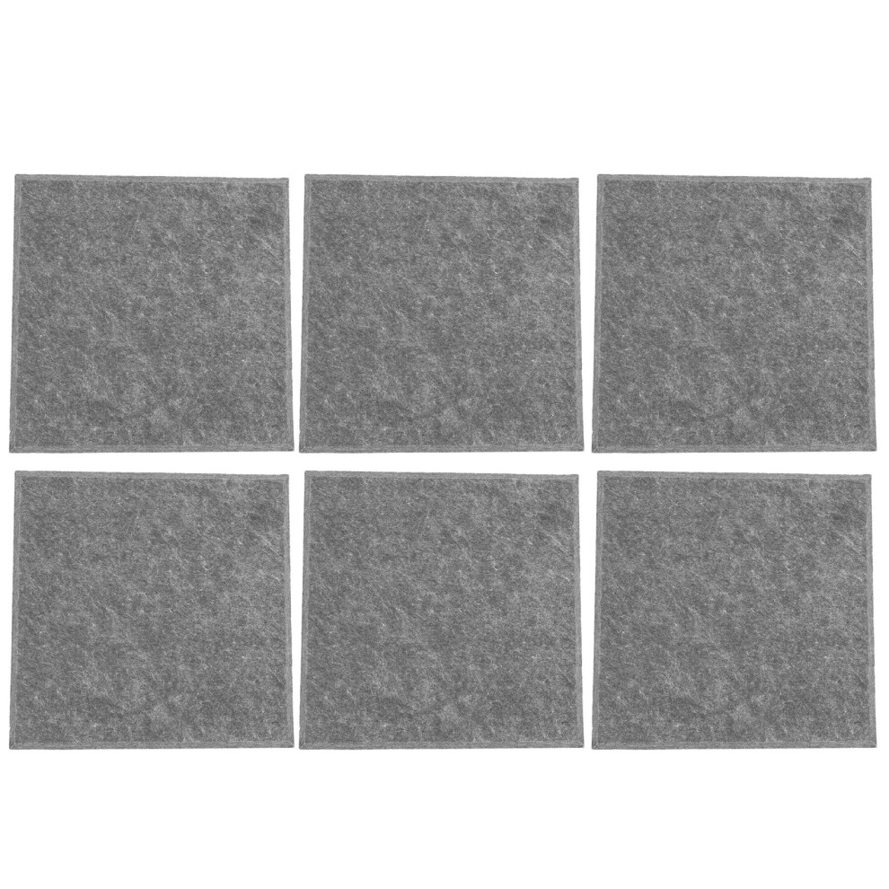 6Pcs Soundabsorbing Board Acoustic Polyester Fiber Soundproof Fireproof Silencer Panels(Gray ) 7901323415782