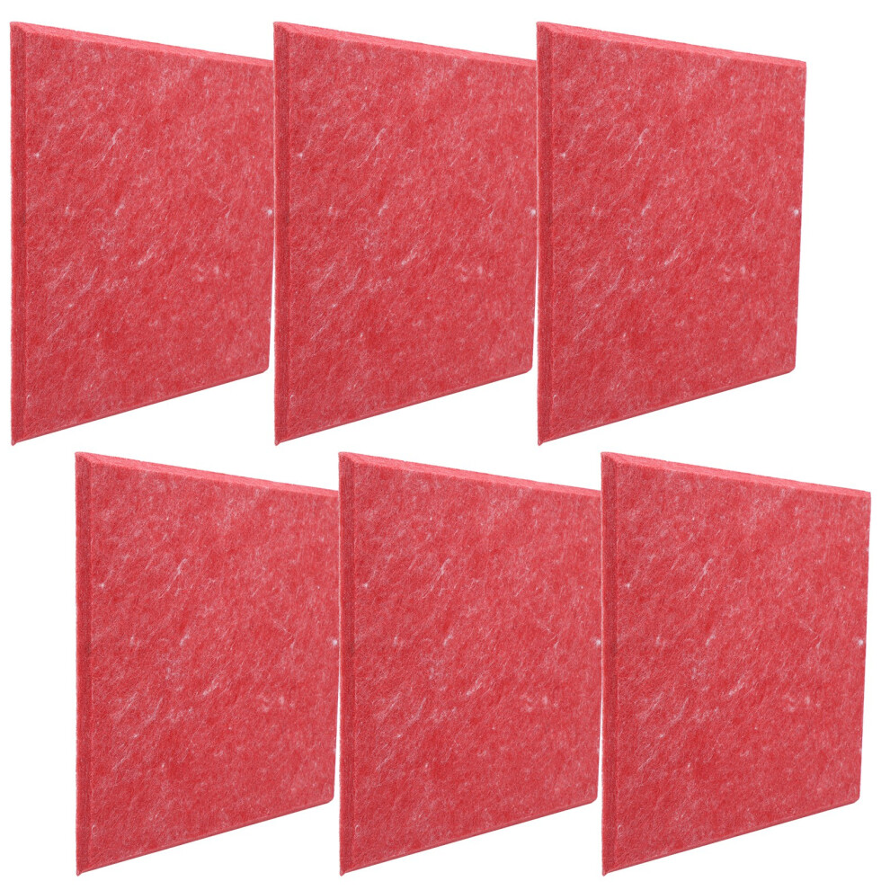 6Pcs Soundabsorbing Board Acoustic Polyester Fiber Soundproof Fireproof Silencer Panels(Red ) 9401323415822