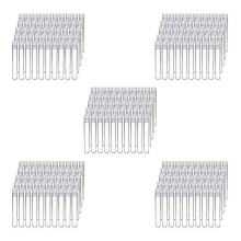 500Pcs Clear Plastic Test Tubes With White Screw Caps Sample Containers Bottles Push Caps 12X75mm-10849