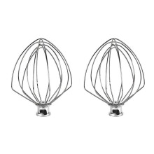 2X KN256WW 6-Wire Whip Attachment For Kitchenaid 5-6 Quart Bowl-Lift Stand Mixer Replacement, Egg Cream