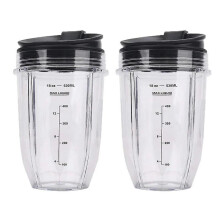2 Pcs 18Oz Replacement Ninja Blender Cups With Lid For Ninja Auto IQ BL480 BL642 BL450 BL682 BL480,