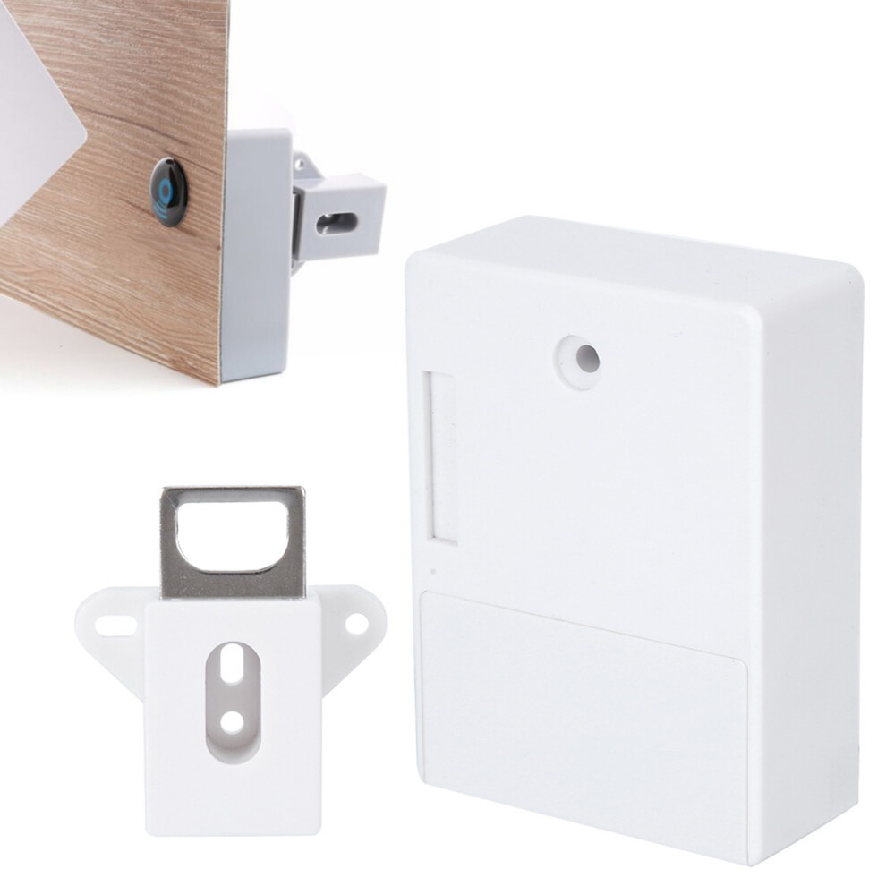 125Khz Smart Cabinet Lock Electronic Rfid Card Opening No Drill For Wardrobe Sauna Lockerwhite 8411323418946