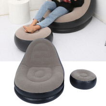 Modern Inflatable Folding Recliner Sofa Chair with Footstool for Living Room Balcony Garden