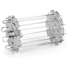 BBQ Steel Metal Roaster Rotisserie Skewers Needle Cage Oven Kebab Maker Grill Tools-15935