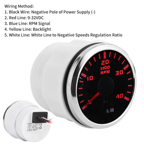 Digitaler Tacho 52mm, 4K U/min LCD, wasserdicht für Autos, Boote, Motorräder 2