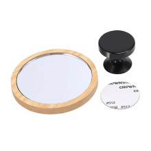 Espresso Rate Observation Wooden Base Magnetic Coffee Tampering Reflective Mirror For Cafe Machine Tool