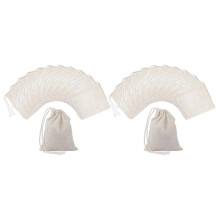 200 Pieces Drawstring Cotton Bags Muslin Bags,Tea Brew Bags (4 X 3 Inches)-16036