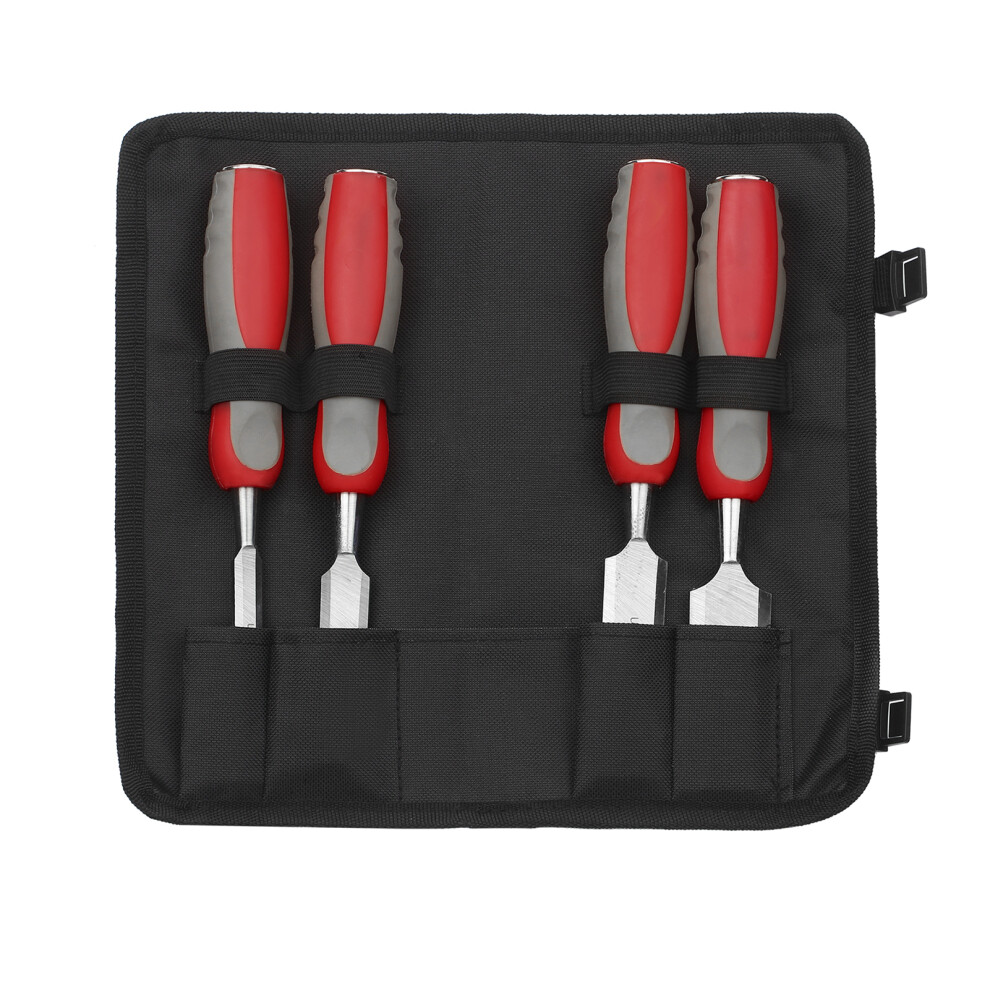 5Pcs Wood Chisel Set For Carpentry With Storage Bag Non-Slip Handle Woodworking Wood Carving Bench Chisel Sets Sharp Wood Bevel Blades With 3291323427767