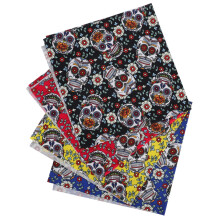 4Pcs Cotton Fabric 4 Colors Punk Skull Pattern DIY HandMade PatchWork Sewing Craft 50x50cm
