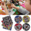 4Pcs Cotton Fabric 4 Colors Punk Skull Pattern DIY HandMade PatchWork Sewing Craft 50x50cm 4