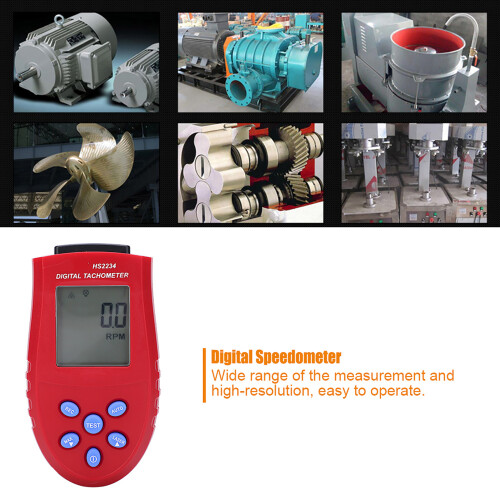 HS2234 Tachometer Non Contact Digital Display Speedometer Digital TachometersRed 2