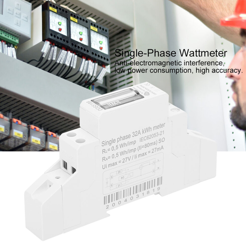 Dds5188 Single‑Phase Energy Meter Smart Watt Hour Meter High Accuracy 230V 5(32)A 50Hz 8481323430873