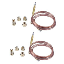 2X 900Mm Gas Stove Universal Thermocouple Kit M6X0.75 With Spilt Nuts (Five) Replacement Thermocouple-18959