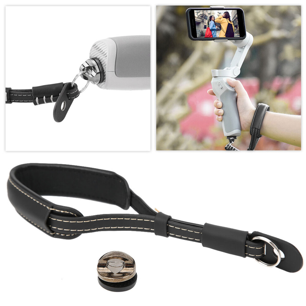 Pu Wrist Safety Belt Lanyard With 1/4In Screw For Dji Om 4 Handheld Ballhead Stabilizerblack 4611323432124