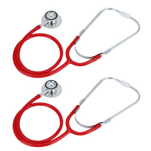 2 Set Dual Head Stethoscope for Doctor Nurse Veterinarian Student Health Care DeviceRed