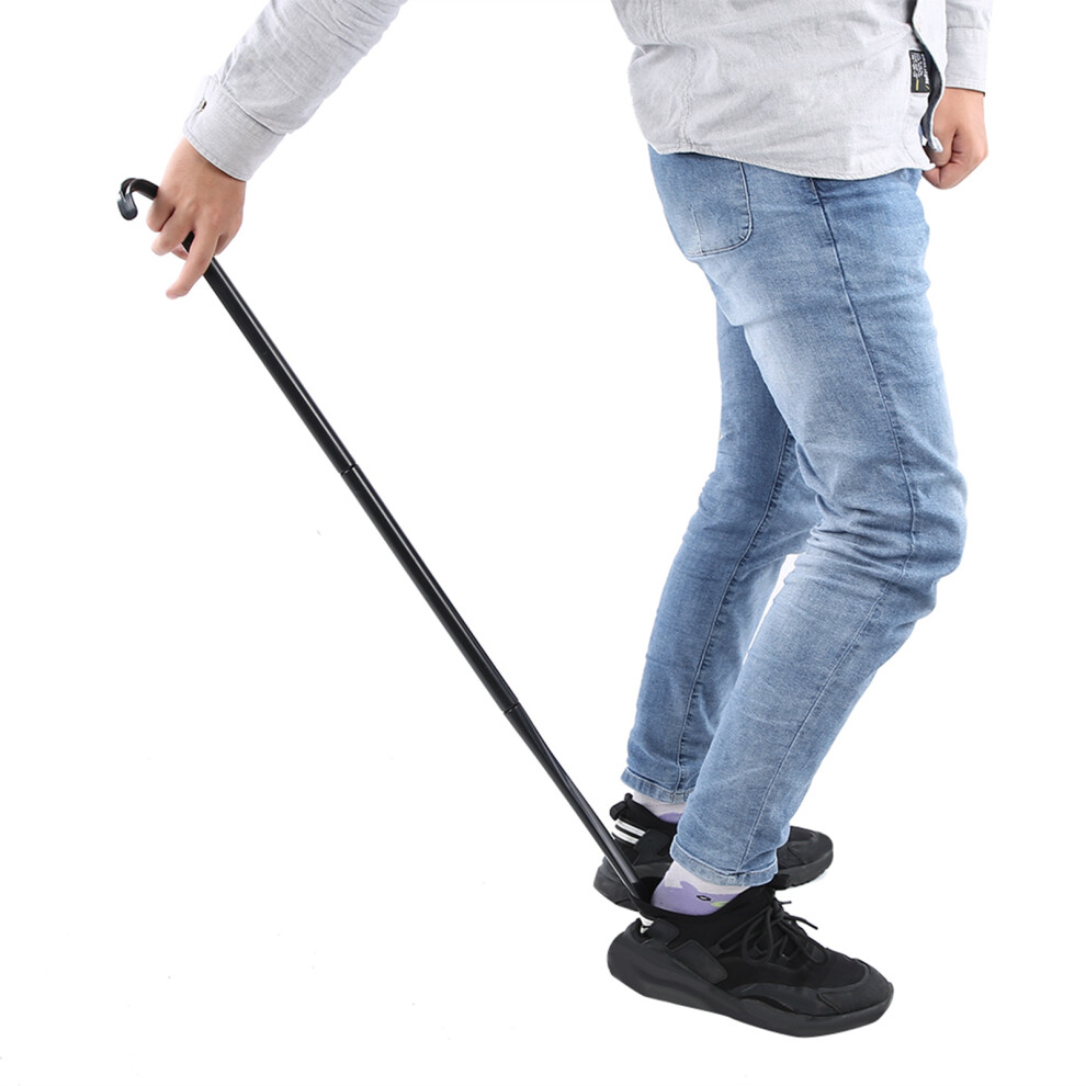 Black Detachable Long Dressing Stick Portable Shoes Socks Dressing Aids With Shoe Horn