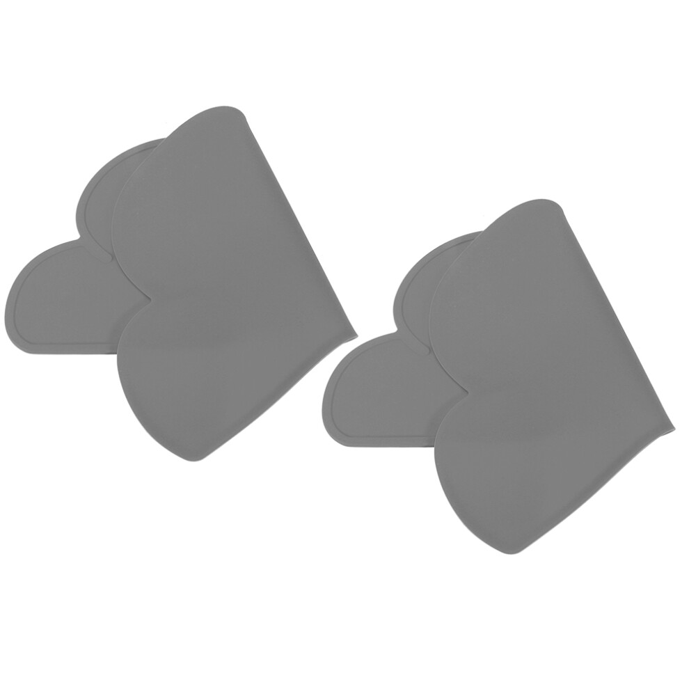 2pcs Children Cloud Shape Placemat Silicone Waterproof Heat Insulation Feeding Plate PlacematGray