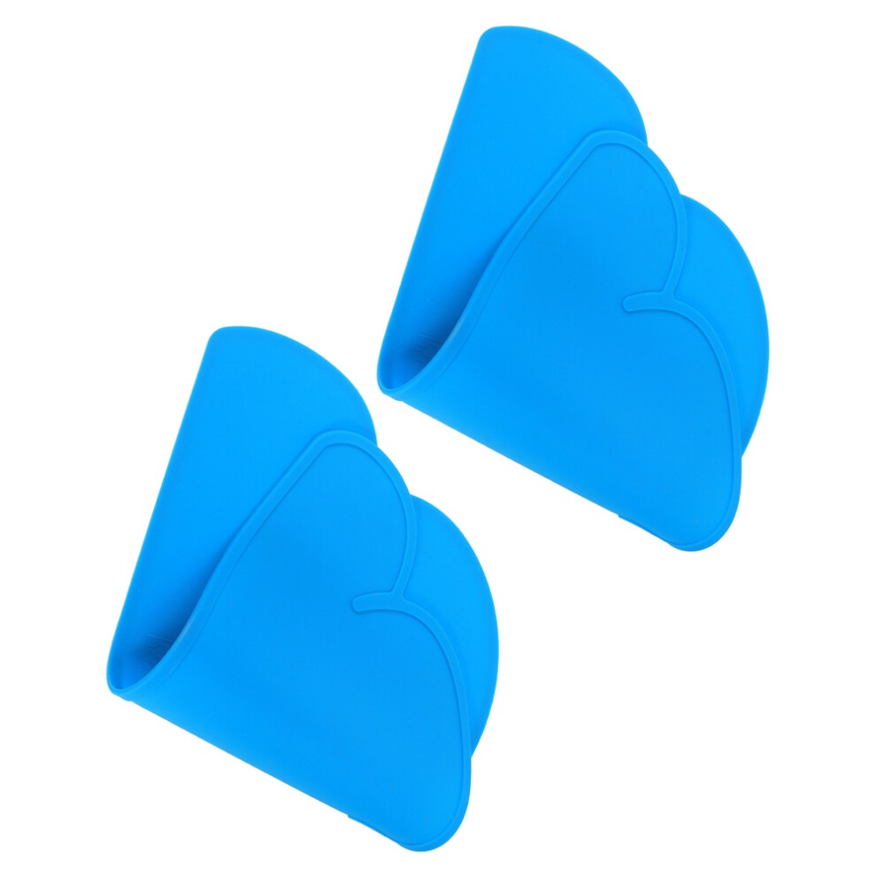 2pcs Children Cloud Shape Placemat Silicone Waterproof Heat Insulation Feeding Plate PlacematBlue