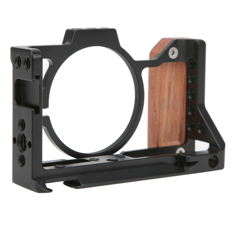 Aluminium Alloy Camera Cage Protective Casing Wooden Handle Grip For Zv1 Camera 4681323441983