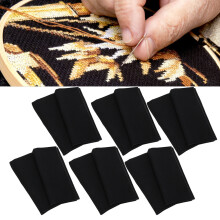 Cross Stitch Fabric Cotton Hand Knitting Mesh Cloth 14 CT for DIY Embroidery Carpet Rug Making Black020 Model 6 Sheets