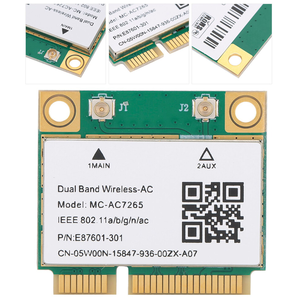 Network Card Mini PciâE Gigabit Double Band For Bluetooth 4.2 Wireless Wifi McâAc7265 9381323446999
