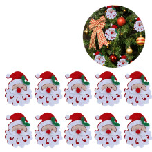 20PCS/Bag Merry Christmas Ornament Cloth Patch DIY Santa Claus Elk Snowflake Pattern Christmas AccessoriesSanta Claus Head