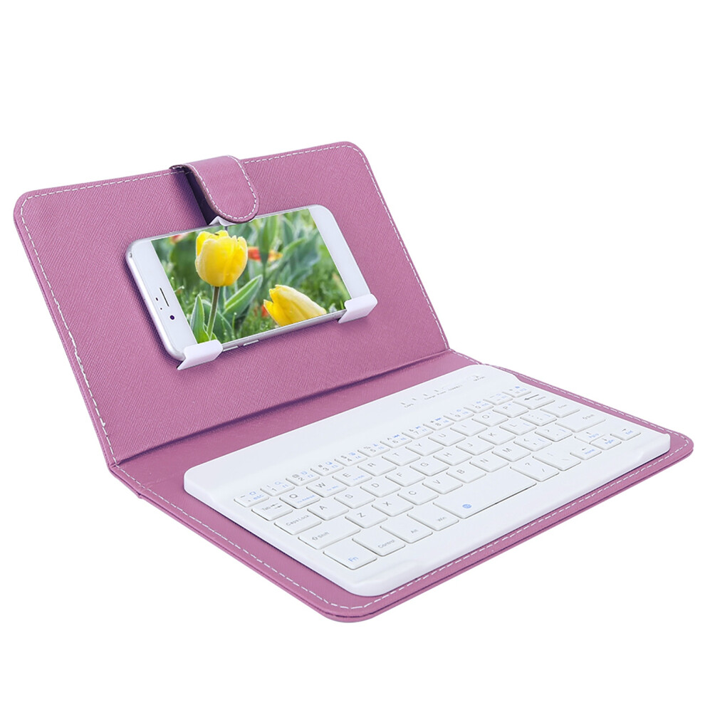 Keyboard 7Inch For Bluetooth 3.0 With Pu Leather Case For 4.5Â6.8Inch Screen Phonespurple 9431323449909