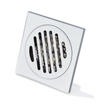 VHV Duschgitter aus Edelstahl, geruchshemmend, quadratisch, für Badezimmer, 100 x 100 mm