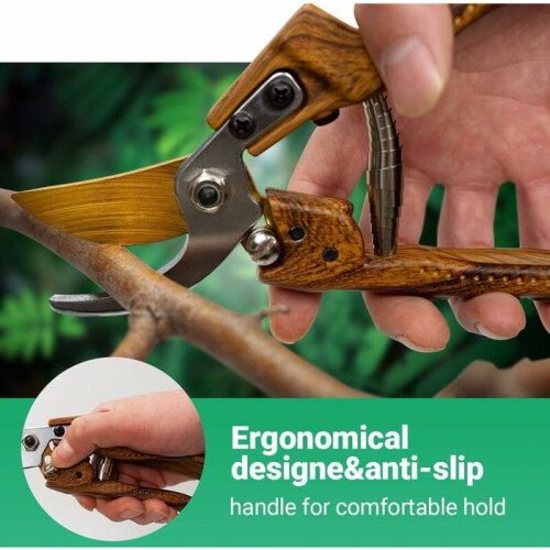 VHV Professionelle ergonomische Gartenschere aus Edelstahl 2