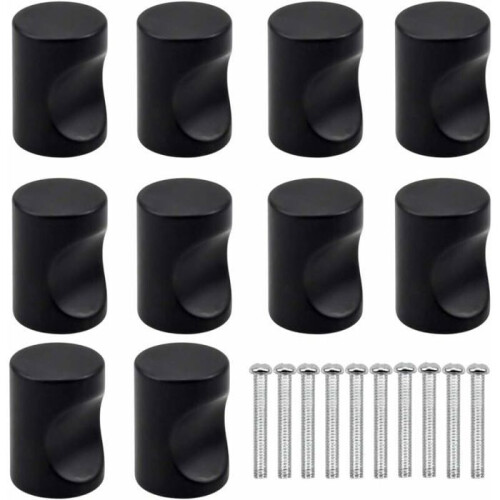 10er Set moderne schwarze Schubladengriffe VHV