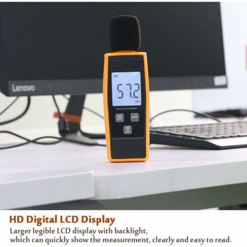 VRESOURCING Manueller Schallpegeltester, Geräuschmessung mit hintergrundbeleuchtetem LCD-Display VHV 2