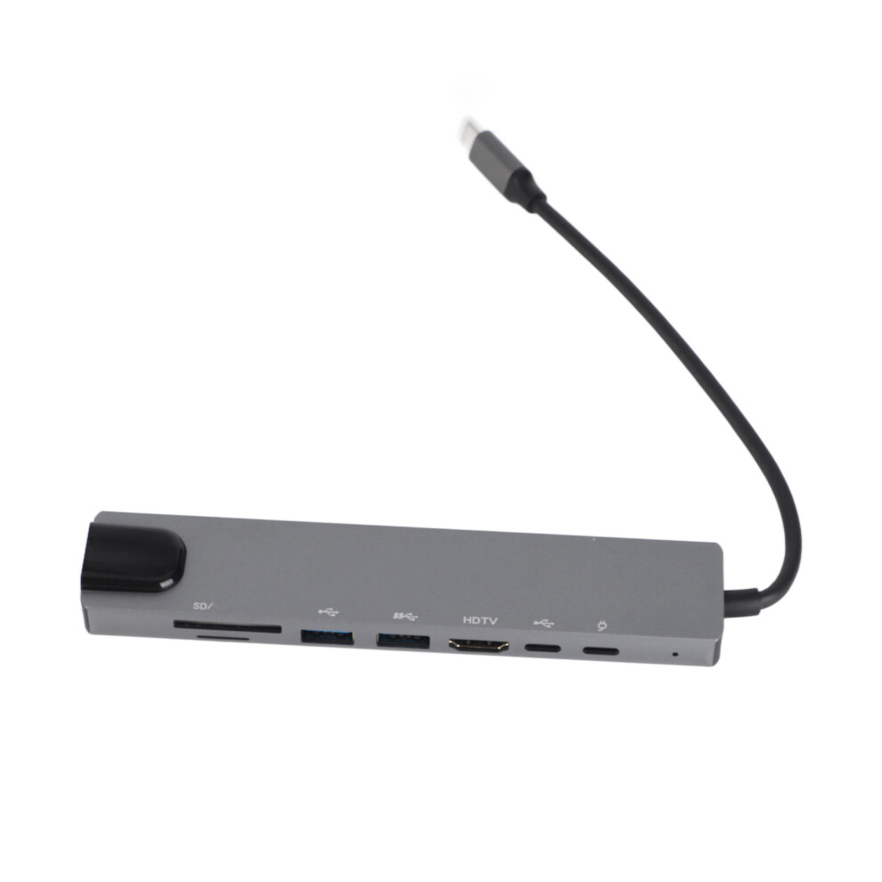8ÂInâ1 Hub TypeâC To Hdmi Rj45 Pd Usb Docking Station TypeâC Hub Splitter Converter Adapter 9471323461761