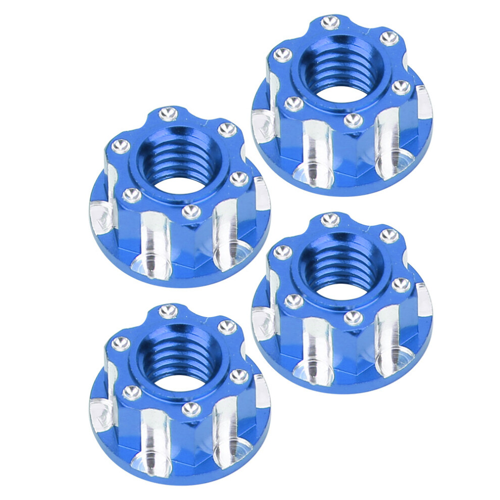 4Pcs M4 Carving Hexagonal Nuts Aluminum Alloy Fit For Hsp Sakura D3 D4 1/10 Rc Cardark Blue 5071323462597
