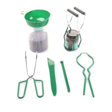 6-teiliges Einmachset mit Trichter, Zange, Magnetdeckel, Silikonspatel und VHV