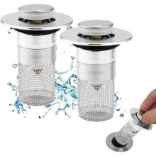 2 Stück Universal-Ablassschraube, 34–40 mm, verbesserte Pop-Up-Ablassschraube, Universal-Ablassschraube, Siebstopfen mit VHV