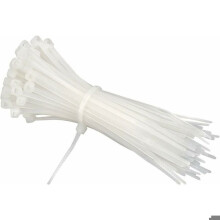 Kabelbinder 150mm x 3mm, Rilsan Nylon Kabelbinder, Weiß, 150mm, 200er-Pack, THT