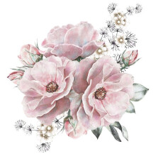 Vintage Wandaufkleber Blumen Deko Wandsticker Pfingstrosen 44 42cm VHV
