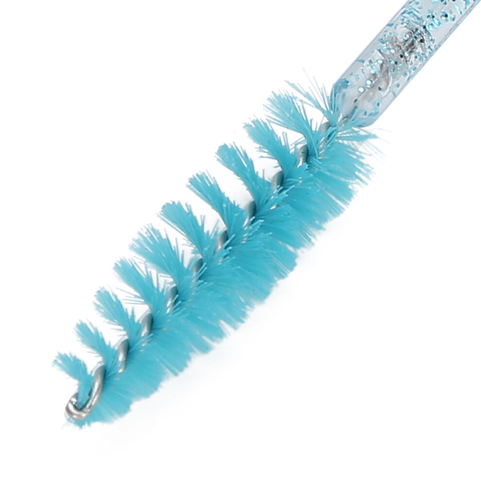 50pcs Nylon Makeup Brush Mascara Wands Eyelash Eyebrow Disposable Portable BrushLight Blue