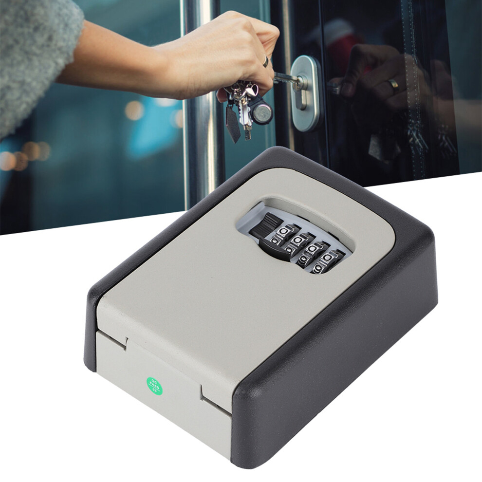 Key Lock Box Wall Mounted Aluminum Alloy Key Safe Box 4 Digit Password Lock Box 9451323465112