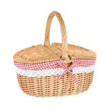 Weidenkorb zum Campen, Picknickkorb, Weidenpicknickkörbe, Leinentasche, kleiner Liner
