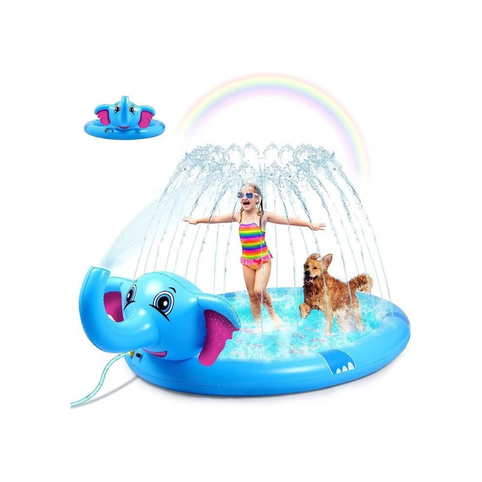 Kinderspielmatte - PVC - Elefant - Blau - 208 cm x 130 cm