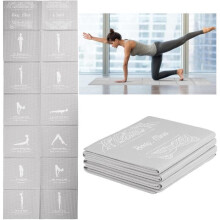 Faltbare Yogamatte für Damen - PVC - Grau - 6 mm - Yoga Pilates Fitness